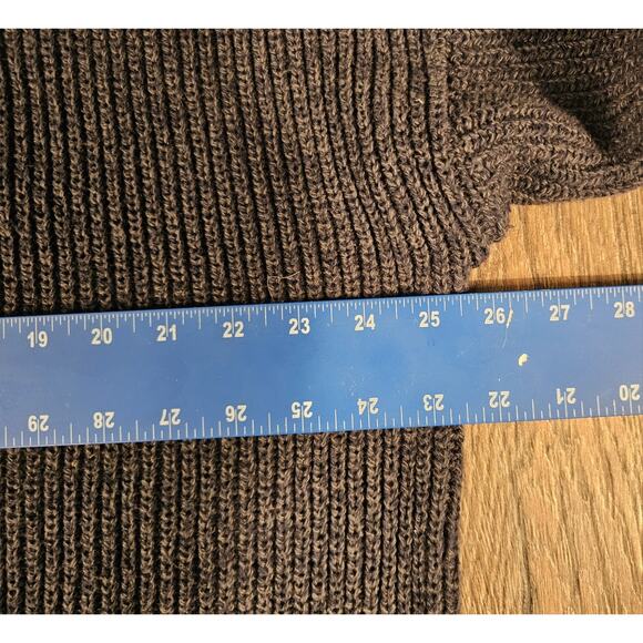 Vintage Eddie Bauer Sweater Mens XL Fisherman Henley Y2K Chunky Heathered Navy - Picture 4 of 6